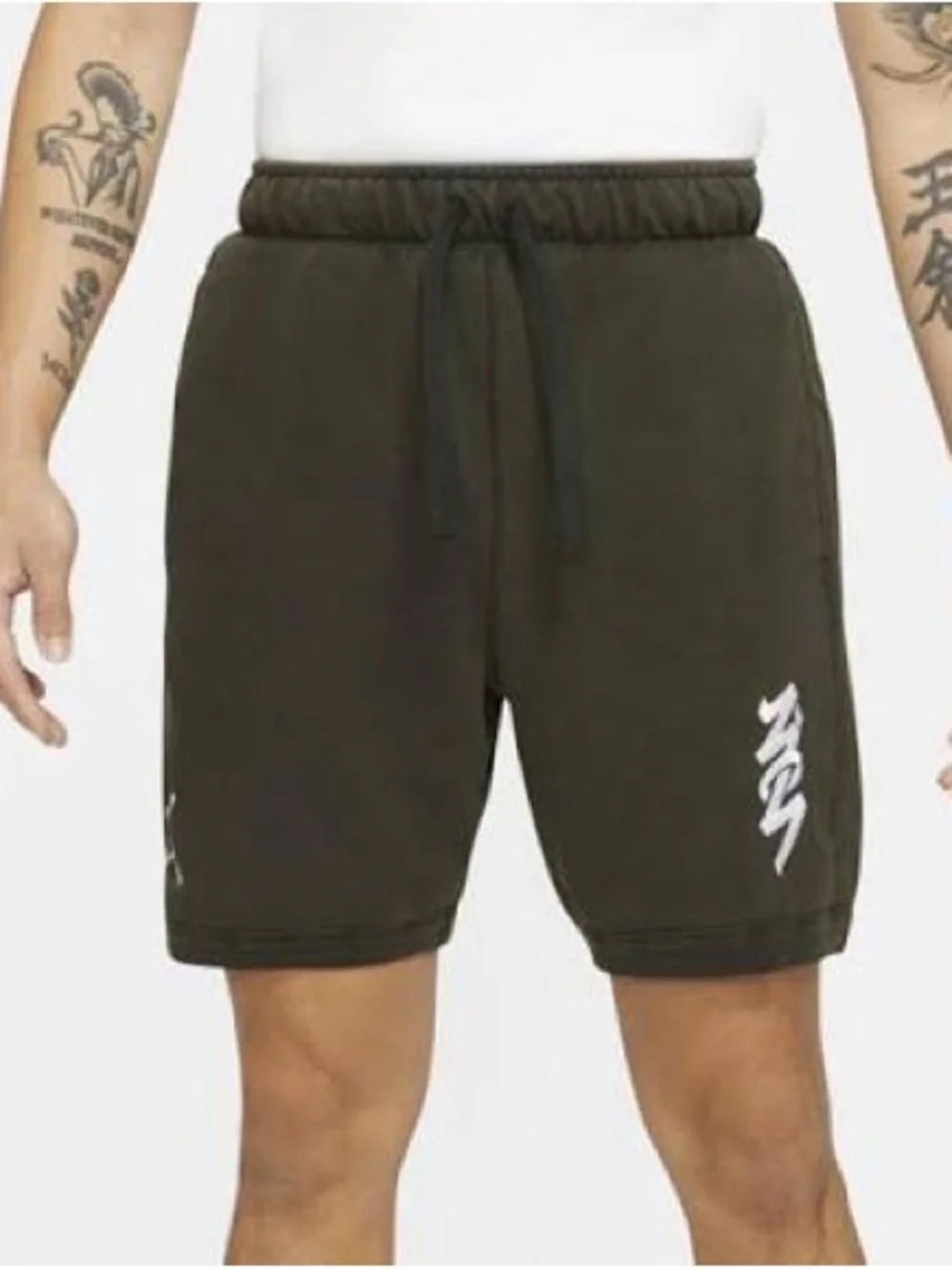 Jordan Dri-Fit Zion Olive Green Short Sleeve Hoodie & Shorts Set